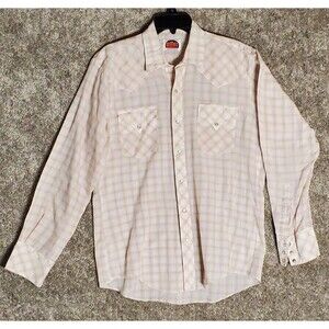 Miller Western Wear Men's Vintage Shirt Plaid Pearl Snap Button Up Size M